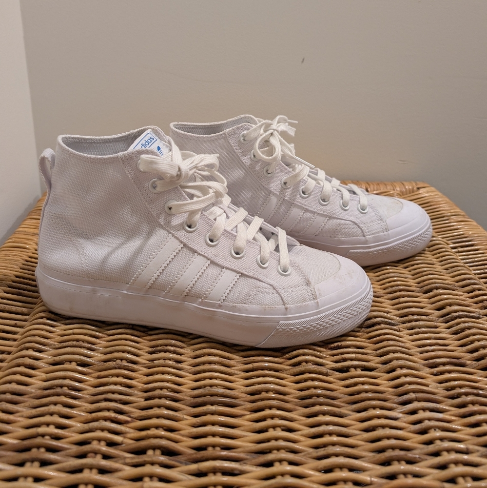 Adidas White High-Top Sneakers